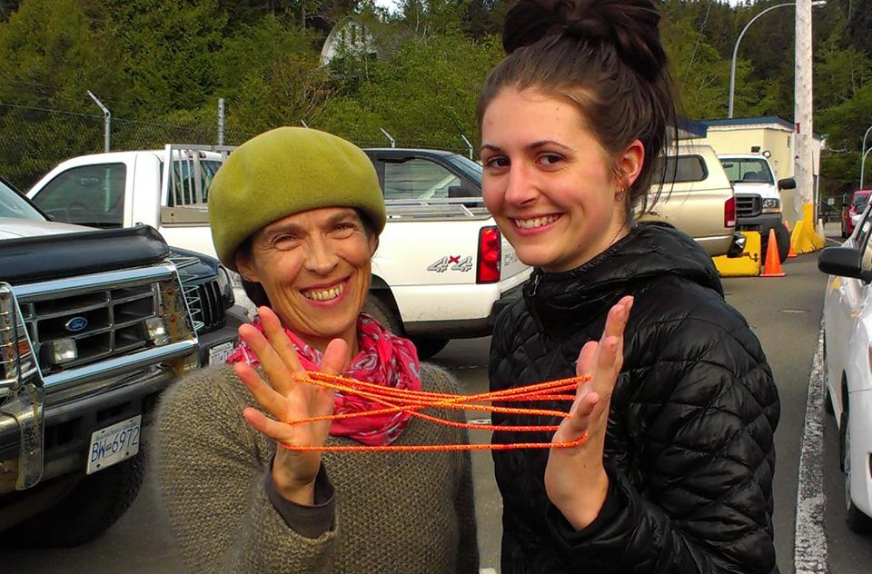 String Games at Skidegate. Crystal remembers my show from 15 years ago.